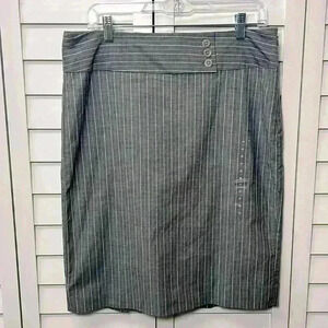 Gap Pinstriped Stretch Pencil Skirt Size 10 Gray NWT
